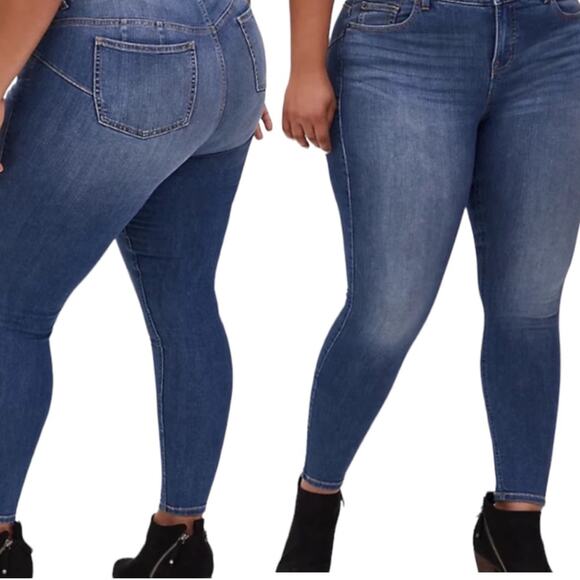 Torrid Bombshell Skinny Jeans Hi Rise Ankle Medium Blue Wash Size 24R Plus - Picture 12 of 12
